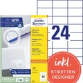 Produktbild: 1 bis 40x AVERY Zweckform Universal-Etiketten, 70 x 37 mm, weiß SPARE BIS ZU 22%