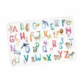 Produktbild: stabile Vinyl Schreibtischunterlage Bastelmatte Kinder Platzset | abwaschbarr reißfest farbecht | Geschenk Schuleintritt Schulanfang Einschulung oder für Kita (Tier Alphabet)
