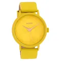 Produktbild: Oozoo Damenuhr mit Lederband 42 MM Colours of Ginkgoblatt Zifferblatt Unicolor Gelb C10395