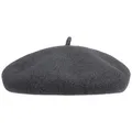 Produktbild: Barascon Baskenmütze Kaschmir Futter Barett aus Wolle Viskose Made in Europe Damen Herren Sommer Winter dunkelgrau 57 cm