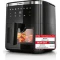Produktbild: Bosch Heißluftfritteuse Serie 6, XXL 7,2 L Fassungsvermögen, 7 voreingestellte Programme, beleuchtetes Sichtfenster, bis zu 65% schnelleres Koche... - Schwarz