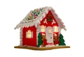 Produktbild: Christmas Paradise Weihnachtshaus Lebkuchenhaus mit LED 13 cm, Weihnachtsdeko, rot-weiß, leuchtet
