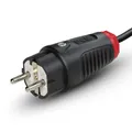 Produktbild: PCE 0511-sr Taurus2 Schutzkontakt Stecker 16A 250V I Gummi-Stecker nat IP54 schwarz/rot I Schutzkontaktstecker TPE/PA6 I Outdoor spritzwassergeschützt für Werkstatt, Baustelle