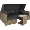Produktbild: Tectake Aluminium Rattan Lounge San Marino Wetterfest und Uv Beständig Dicke Der Polster 10 cm  199 x 68 x 131 cm Natur