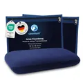 Produktbild: casimum Jersey Kissenbezug aus Baumwolle für Nackenstützkissen mit Reißverschluss - Abnehmbarer Schonbezug für Kopfkissen 70x40 cm, blau