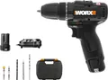 Produktbild: WORX Drill AKU 12V 38 Nm WX121 (2x2 Ah) Bohrerset 5tlg.