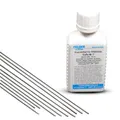 Produktbild: 10 Silberlot 1mm mit Flussmittel 50ml zum hartlöten Silberhartlot mit 55% Silber Anteil L-Ag55Sn Silberlotstangen 500mm lang