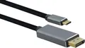 Produktbild: Helos PREMIUM - DisplayPort-Kabel - USB-C (M) zu DisplayPort (M) - USB 3.1 / DisplayPort 1.2 - 1.8 m - 4K Unterstützung - Schwarz