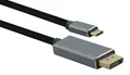 Produktbild: helos Anschlusskabel, USB 3.1 Type-C™ St./DisplayPort St, PREMIUM, 1,8m, schwarz