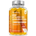 Produktbild: Vitamin D3 4000 IE - Vitamin D trägt zur Erhaltung normaler Knochen - 120 Gummibärchen Ohne Zucker - 1 Gummibärchen alle 4 Tage - Alternative zu Vitamin D3 Tropfen, Kapseln & Tabletten - WeightWorld