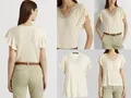 Produktbild: LAUREN RALPH LAUREN SIGLAY LINEN V-Neck Ruffle Shirt Top Bluse T-shirt Hemd XL