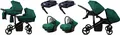 Produktbild: BabyLux® DUO | 4in1 Kinderwagen Set | Bottle Green | Geschwisterwagen Zwillingskinderwagen | Kinderwagenset | Isofix-Basisstation + Buggy + Babywanne + Autositz / Auto-Babyschale