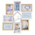 Produktbild: levandeo Bilderrahmen 46x51cm 8 Fotos 10x15 Family Natur Weiß Fotorahmen Fotocollage Fotorahmen Collage Galerie Wohndeko Wanddeko