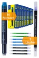 Produktbild: Online Pen 80x Tintenpatronen & 8 Tintenkiller Tintenpatrone (Universal-Füllhalter Patronen auch passend für LAMY, Pelikan, etc., Füller Patronen & Löscher Vorteilspack)