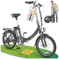 Produktbild: aktivelo Faltrad E-Bike Klapprad, 20 Zoll, klappbares Fahrrad für Damen und Herren, 6 Gang, Kettenschaltung, mit wartungsfreiem 250W Mittelmotor & 5 Unterstützungsstufen schwarz
