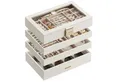 Produktbild: SONGMICS Schmuckkasten Schmuckbox Schmucktablett Schmuckeinsatz, 4 Ebenen stapelbar