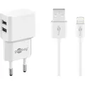 Produktbild: goobay Ladekabel mit Adapter weiß, Kabellänge: 1,0 m, 12 Watt