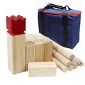 Produktbild: Kubb Spiel-Wurfspiel- Hartholz Wikinger Spiel-Premium Kautschukholz Hinterhof...