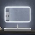 Produktbild: Mai & Mai Badspiegel mit LED Beleuchtung Wandspiegel 120x70cm Bad-Spiegel mit Touchschalter, Beschlagfrei durch Antifog-Schicht