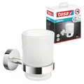 Produktbild: tesa Zahnputzbecherhalter ohne Bohren - Glas - für Badezimmer - SMOOZ