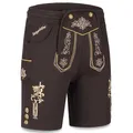 Produktbild: Steigenhöfer Manufaktur Kurze Trachten Jogginghose mit Kordelzug im Lederhosen Look - Moritz - Jogging Lederhose Herren Tracht für Oktoberfest Wiesn und weitere Feierlichkeiten - Braun - L