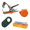 Produktbild: FUXTEC Bandzange Bindezange Bindemaschine inklusive 10000 Heftklammern und 5er Set Kunststoffband Rollen Wein Obst Garten Befestigung
