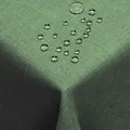 Produktbild: DecoHomeTextil Leinen Optik Tischdecke, Rechteckig 110 x 160 cm Dunkelgrün, w...