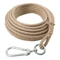 Produktbild: Hanfseil 20 mm, 20 m lang Schlaufe Karabiner Wirbel