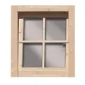 Produktbild: Gartenhaus Fenster Dreh-/Kipp aus Holz Echtglas 28mm naturbelassen Karibu