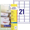 Produktbild: AVERY Zweckform J8160-10 Adressetiketten/ Adressaufkleber (210 Etiketten, 63,5x38,1mm auf A4, bedruckbar, selbstklebend, für DIN B6/C6 Briefkuverts, Papier matt, Inkjet-Drucker) 10 Blatt, weiß