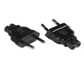 Produktbild: Good Connections Stromadapter Euro-Stecker Typ C (CEE 7/16, gerade) an C7/Euro 8 Buchse (gerade) - Netzadapter/Steckdosenadapter/Netzleitungsadapter - SCHWARZ, PA-0370S