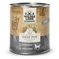 Produktbild: Wildes Land - Ziege PUR - 6 x 800 g - Mit Distelöl - Nassfutter für Hunde - Hoher Fleischanteil - Hypoallergen - Getreidefrei und Glutenfreies Hundefutter
