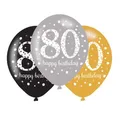 Produktbild: LUFTBALLON LATEXBALLON BALLON 80 JAHRE HAPPY BIRTHDAY 6 STÜCK NEU OVP