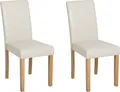 Produktbild: BELIANI Esszimmerstuhl 2er Set Beige Kunstleder Holzbeine Retro-Stil