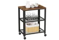 Produktbild: VASAGLE Servierwagen, Beistellwagen, 60 x 76,5 x 40 cm (BxHxT), 3-Ebenen