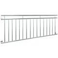 Produktbild: ECD Germany Brüstungsgeländer Französischer Balkon aus Edelstahl Balkongeländer Balkongitter, 225 cm Länge, 90 cm Höhe, Fenstergitter mit 16 Füllstäben Stabgeländer Geländer glänzend silberfarben 225 cm x 90 cm