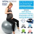 Produktbild: VITALWORXX Gymnastikball VITALWORXX Gymnastikball für Schwangere, extrem stabil, mit Pumpe, Hohe Materialstärke, Anti-Burst-System