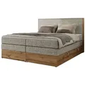 Produktbild: Boxspringbett mit Bettkasten Wood Classic King , beige , Maße (cm): B: 184 H: 120