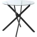 Produktbild: HOMCOM Beistelltisch mit Sicherheitsglas Runder Metall Schwarz 80 x 80 x 75 cm