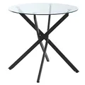 Produktbild: HOMCOM Esstisch, Rund Küchentisch für 4 Personen, runder Esszimmertisch mit Gekreuzten Beine, Tischplatte aus Hartglas, für Esszimmer, Küche, Ø80 x 75 cm, Modern Design, Schwarz+Transparent