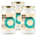 Produktbild: Kokosöl Bio CocoNativo 3x1000ml (3L) - Coconut Oil - Kokosnussöl in Rohkostqualität - Reines Kokosfett - Bio Kokosöl nativ kaltgepresst zum Kochen, Braten und Backen, für die Haare, Zähne und Haut