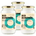 Produktbild: Kokosöl Bio 3x1000ml 3L - Coconut Oil - Kokosnussöl in Rohkostqualität - Rein...