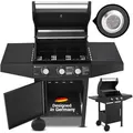 Produktbild: Juskys BBQ Gas-Grill Louisiana 8,1 kW - 3 Brenner Grillrost, Deckel mit Thermometer - Schwarz