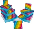 Produktbild: Geschenkkartons 8 verschiedene Größen Set in hellblau mit Regenbogen