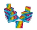 Produktbild: Out of the Blue Stapelbox Geschenkkartons 8 verschiedene Größen Set in hellblau mit Regenbogen, mit abnehmbaren Deckel
