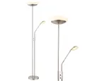Produktbild: GLOBO LIGHTING LED Stehlampe, LED-Leuchtmittel fest verbaut, Warmweiß, Deckenfluter Wohnzimmerleuchte dimmbar Metall nickel H 180 cm