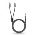 Produktbild: goobay 3,5 mm Klinke/Cinch Kabel 0,5 m silber, schwarz, 1 St.