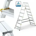 Produktbild: Drabest | Klappleiter - 8 Stufen, Tragfähigkeit 150kg - Doppelseitige Leiter, Alu Leiter, Anti-Rutsch-Füße, Trittleiter, Leiter