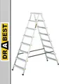 Produktbild: DRABEST Leiter PRO Serie Trittleiter Alu Klaptritt 8 Stufen Klappleiter Beidseitig Leiter max 150 kg