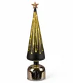 Produktbild: formano LED Weihnachtsbaum drehend Baum 38cm schwarz-Gold aus Farbglas mit Timer & Sternlicht - Moderne LED Deko mit 360° Bewegung - batteriebetrieben für Weihnachten & Festliche Ambientbeleuchtung